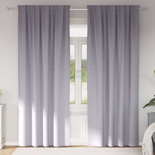 vidaXL Blackout Curtains with Rings 2 pcs Metal Grey 245 x 140 cm