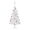 vidaXL Artificial Pre-lit Christmas Tree with Ball Set White 150 cm PVC