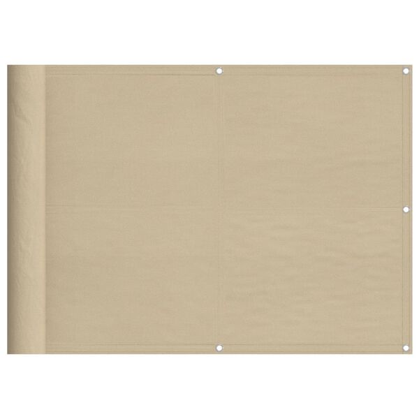 vidaXL Balcony Screen Beige 75x1000 cm 100% Polyester Oxford