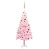 vidaXL Artificial Pre-lit Christmas Tree with Ball Set Pink 210 cm PVC