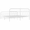 vidaXL Metal Bed Frame without Mattress with Footboard White 200x200cm