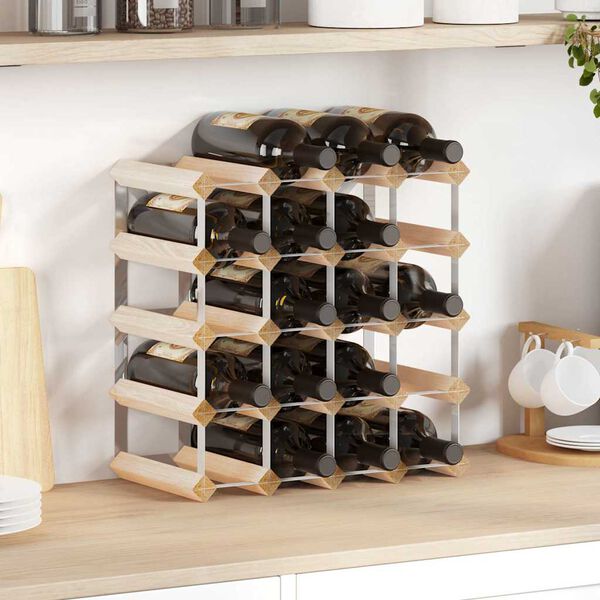 vidaXL Wine Rack for 20 Bottles Solid Pinewood