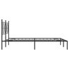 vidaXL Metal Bed Frame without Mattress with Headboard Black 135x190cm