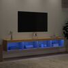 vidaXL TV Cabinets with LED Lights 2 pcs Sonoma Oak 100x30x30 cm