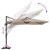 vidaXL Roma Parasol Taupe 286 x 285 x 270 cm Aluminium and Polyester