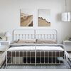 vidaXL Metal Bed Frame without Mattress with Footboard White 183x213cm