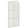 vidaXL Walk-in Shower Wall Gold 100 x 195 cm Tempered Glass