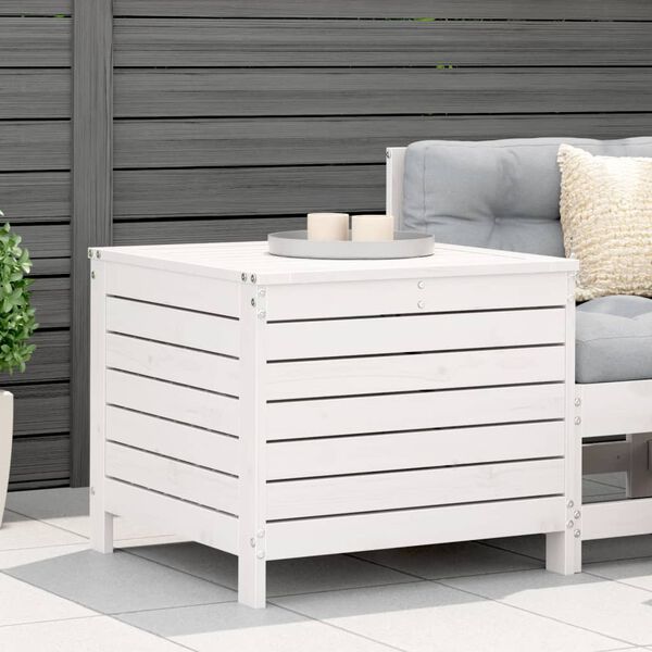 vidaXL Garden Footstool White 62x63.5x53.5 cm Solid Wood Pine