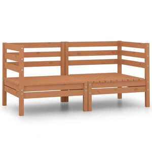vidaXL Corner Sofa | Honey brown | Solid Pine Wood | Standard | Modular