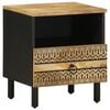 vidaXL Bed Cabinet Black 40x33x46 cm Solid Rough Wood Mango