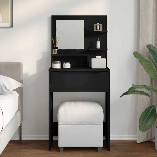 vidaXL Bedroom Dressing Tables with Drawer Black 80 x 39.6 x 135 cm