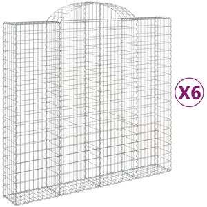 vidaXL Arched Gabion Baskets 6 pcs 200x50x180/200 cm Galvanised Iron