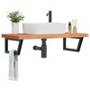 vidaXL Basin Shelf Wall Mounted Steel and Solid Wood Beech
