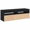 vidaXL TV Cabinet with LED Black Oak 120 x 35 x 40 cm Engineered Wood
