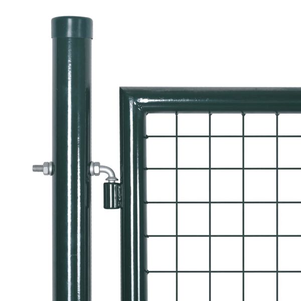 vidaXL Fence Gate Steel 300x125 cm Green