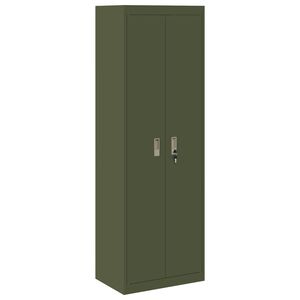 vidaXL Storage Cabinet with Storage 2 pcs Olive Green 60 x 40 x180 cm