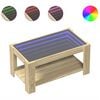 vidaXL Coffee Table with LED Sonoma Oak 93x53x45 cm Engineered Wood