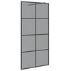 vidaXL Walk-in Shower Wall Black 100 x 195 cm Tempered Glass