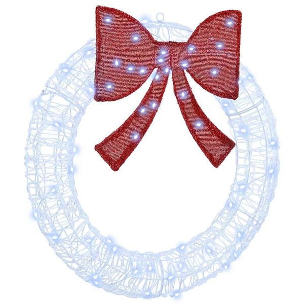 vidaXL Wreath with 60 LEDs Cold white 76 x 8.5 x 76 cm Acrylic