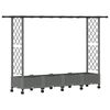 vidaXL Raised Bed with Trellis and Roof Light Grey 203 x 40 x 127 cm