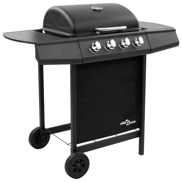 vidaXL Gas BBQ Grill with 4 Burners Black