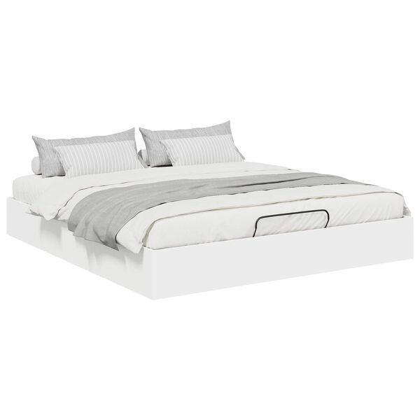 vidaXL Ottoman Bed Frame White 203 x 160 x 25 cm Chipboard