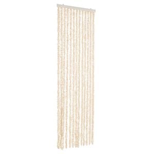 vidaXL Fly Curtain Beige and White 56x200 cm Chenille