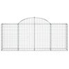 vidaXL Arched Gabion Baskets 8 pcs 200x30x80/100 cm Galvanised Iron