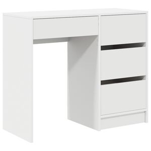 vidaXL Desk with Drawer White 90 x 37.5 x 75 cm Engineered Wood