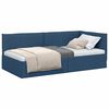 vidaXL Corner Bed Frame with Headboard Blue 80 x 200 cm Fabric