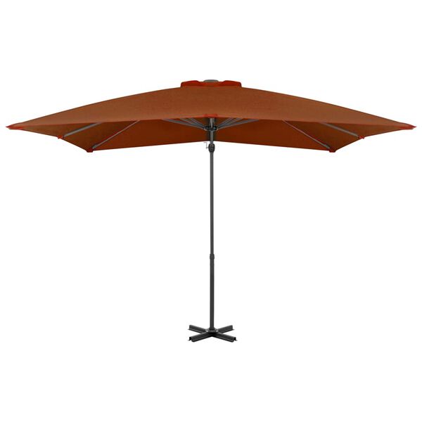vidaXL Cantilever Garden Parasol with Aluminium Pole Terracotta 250x250 cm