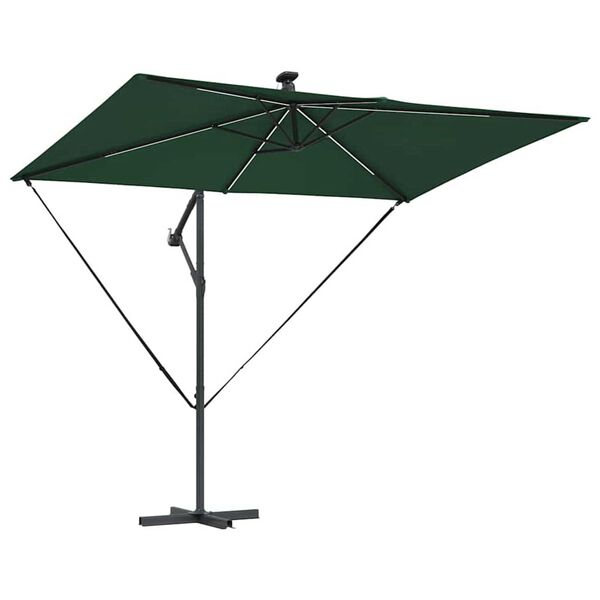 vidaXL Cantilever Banana Parasol Green 294 x 200 x 254 cm