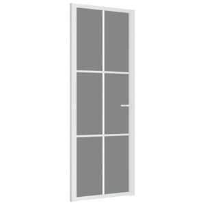 vidaXL Interior Door 76x201.5 cm White ESG Glass and Aluminium