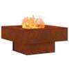 vidaXL Fire Pit Brown 80 x 80 x 40 cm Weathering Steel