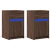 vidaXL Bedside Cabinets with LED Lights 2 pcs Brown Oak Engineered Wood