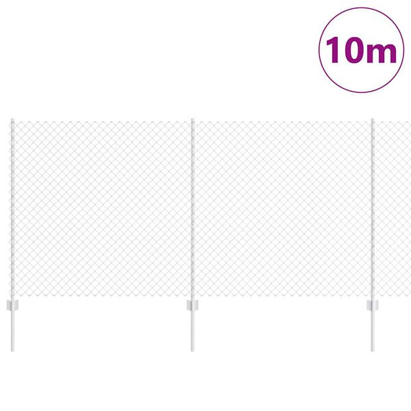 vidaXL Fence with Post Silver 1.2 x 10 m Steel