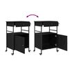 vidaXL Kitchen Trolley Black Oak 56 x 43 x 89.5 cm Engineered Wood