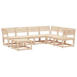 vidaXL 7 Piece Garden Lounge Set Solid Wood Pine
