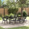 vidaXL Garden Dining Set 9 pcs Black Powder-Coated Steel