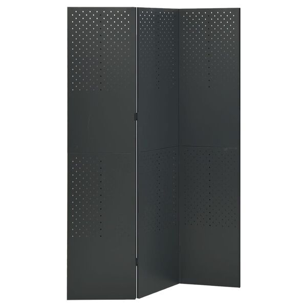 vidaXL 3-Panel Room Divider Anthracite 120x180 cm Steel