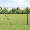 vidaXL Fence Post Grey 25 x 1.6 m (36 mm mesh) Steel and PVC
