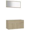 vidaXL 2 Piece Bathroom Furniture Set Sonoma Oak Engineered Wood