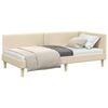 vidaXL Corner Bed Frame with Headboard Cream 90 cm x 200 cm Velvet