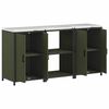 vidaXL Kitchen Storage Set 3 pcs Olive Green Cold-rolled Steel