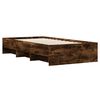 vidaXL Bed Frame without Mattress Smoked Oak 75x190 cm Small Single Engineered Wood