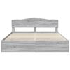 vidaXL Bed Frame with Drawer Grey Sonoma 200 x 200 cm Engineer Wood