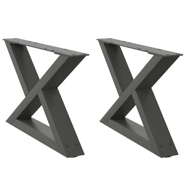 vidaXL Coffee Table Legs 2 pcs Anthracite 60x(30-31.3) cm Steel