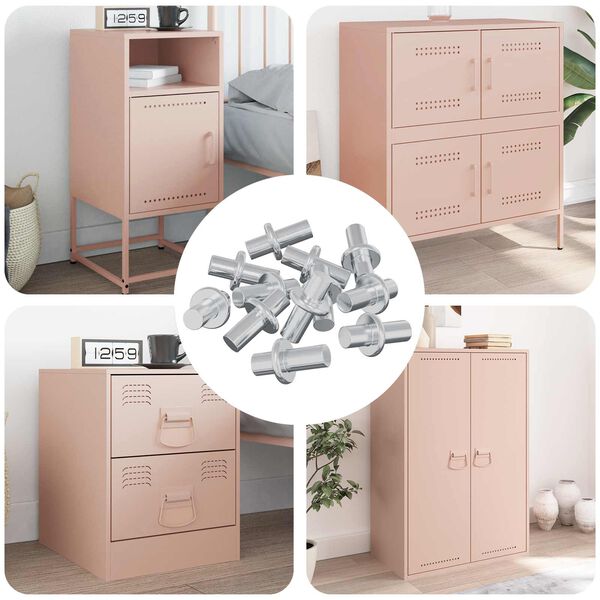 vidaXL Shelf Peg 12 pcs Silver 8.6 x 8.6 x 14.6 mm Steel