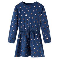 Kids' Dress with Long Sleeves Navy Blue 92
