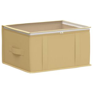 vidaXL Storage Box with Transparent Top Window Cream 43 x 34 x 23 cm